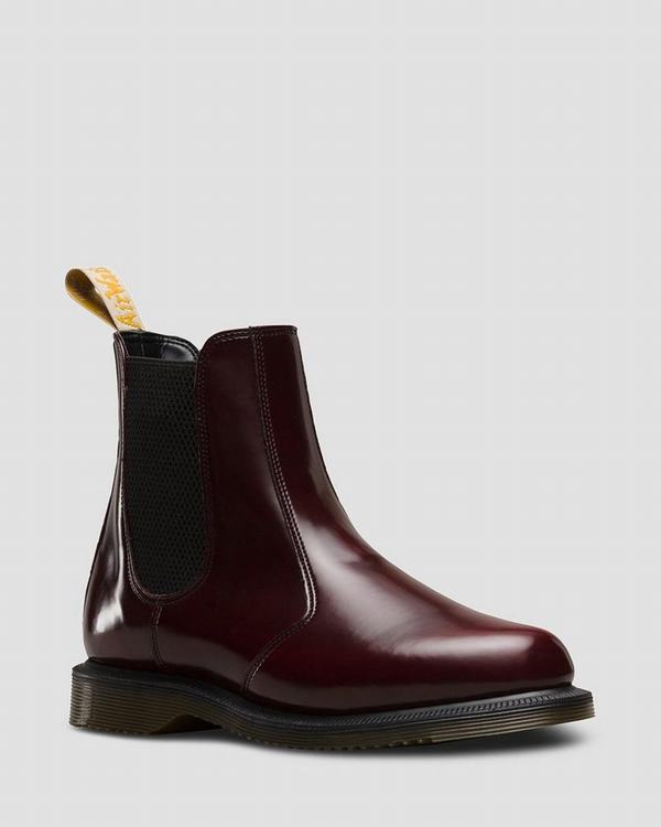 Dr Martens Dámské Chelsea Boty Vegan Flora Červené, CZ-621850